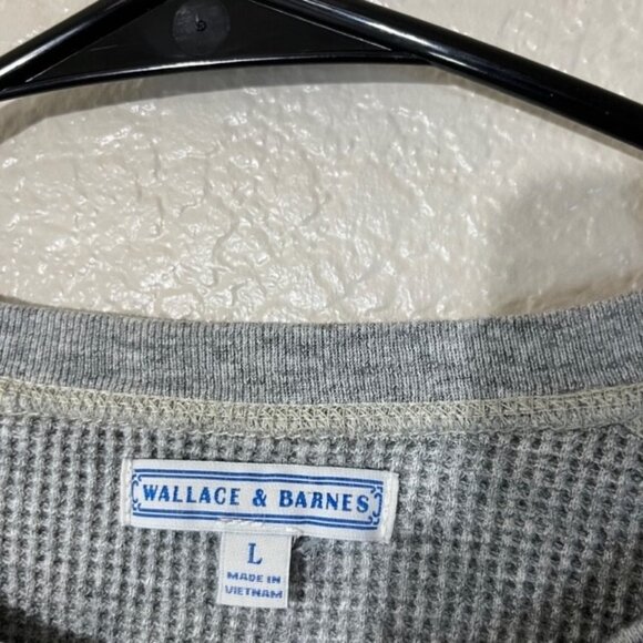 Wallace and Barnes Gray Waffle Knit Thermal Long Sleeve Shirt Top Large - Picture 3 of 5